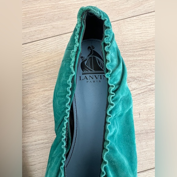 LANVIN teal suede ballet flat / size EU 40 US 9 - Picture 3 of 6